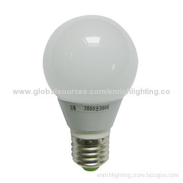 3W LED Bulb, E27, 240-300lm, Nichia LED Chip, >0.95 PF, >80Ra CRINew